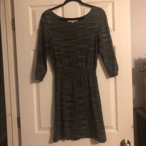 REDUCED! Black, gray & plum AT Loft dress. Gently worn,cozy